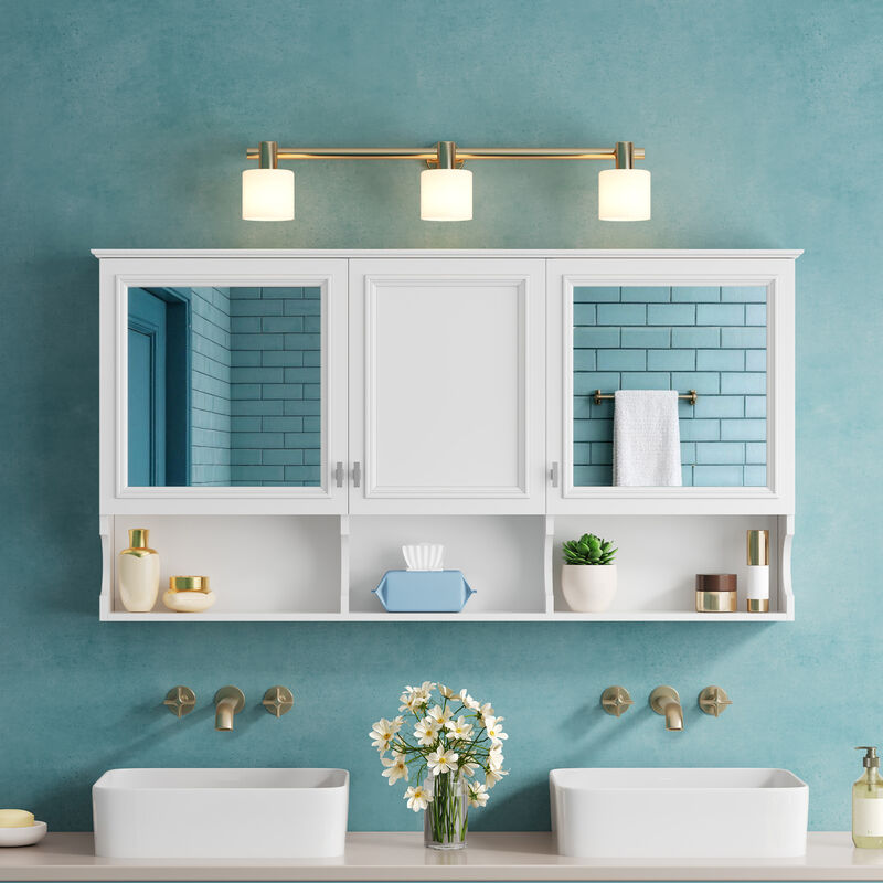 ELEMENT ACE Elegant Wall Mounted Medicine Cabinet with Adjustable Shelves and Hidden Storage image number 1