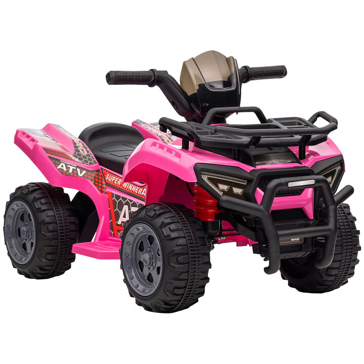 BreeBe 6V Battery Powered Electric ATV, Quad Four Wheeler Ride On Toy Car w/ LED Headlights