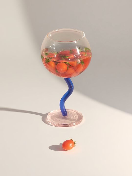 Handblown Bubble Wine Glass
