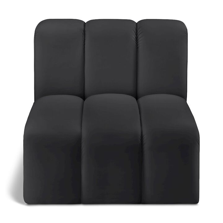Meridian Furniture Arc Black Vegan Leather Straight Chair