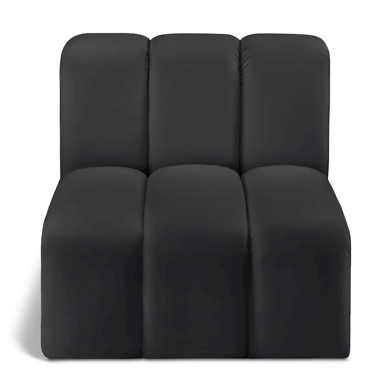 Meridian Furniture Arc Black Vegan Leather Straight Chair