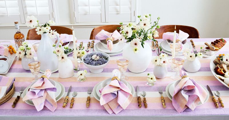 Christmas Linen Tablecloth - Gelato Stripe, Solino Home