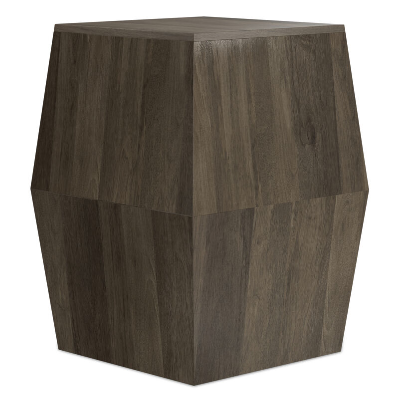 Terry SOLID MANGO WOOD 16 inch Wide Irregular Contemporary Side Table in Ash Grey, Fully Assembled