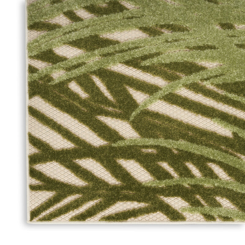 HomeRoots 6' X 9' Ivory And Green Palm Leaf Indoor Outdoor Area Rug image number 3