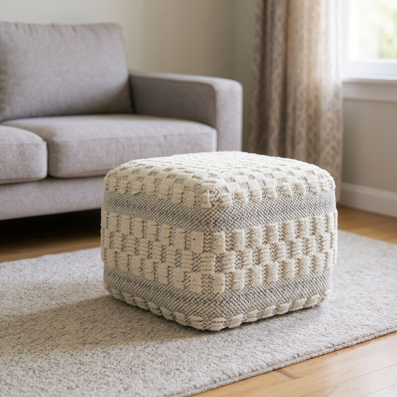 Soft Wool Ottoman for Comfortable Floor or Living Room Seating