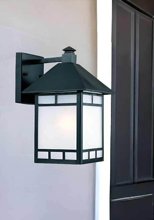 Weather Resistant Frosted Glass Outdoor Wall Lantern Fixture