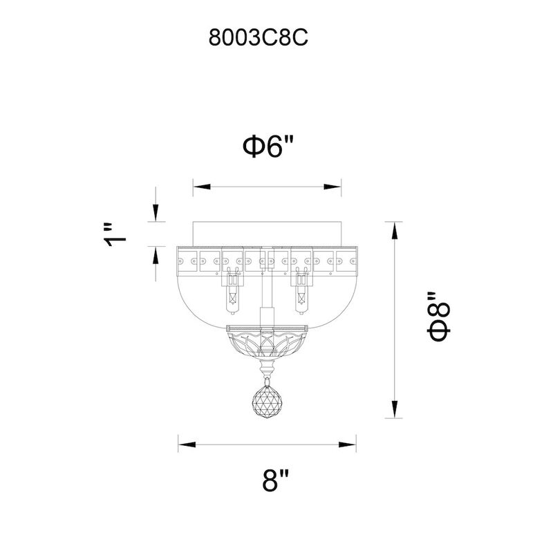 CWI Lighting Stefania 2 Light Bowl Flush Mount With Chrome Finish