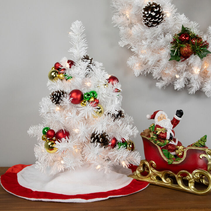 18" Pre-Lit Medium Snow White Artificial Christmas Tree - Clear Lights
