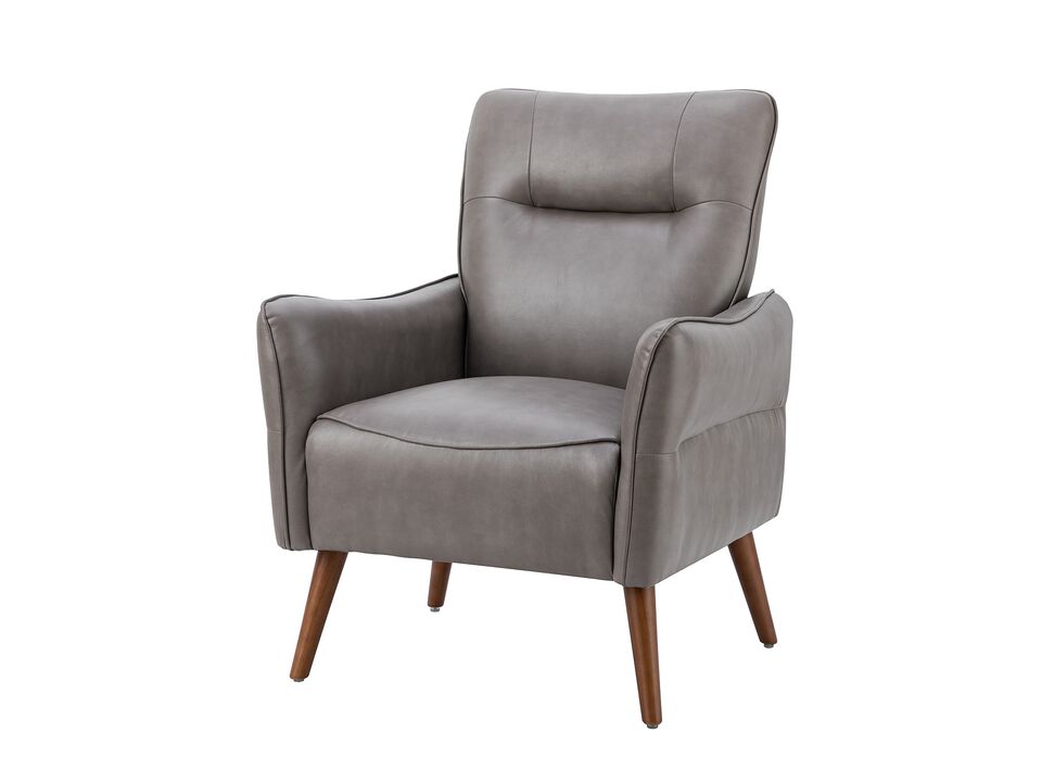 Comfy Wooden Upholstery Armchair with Solid Wood Legs