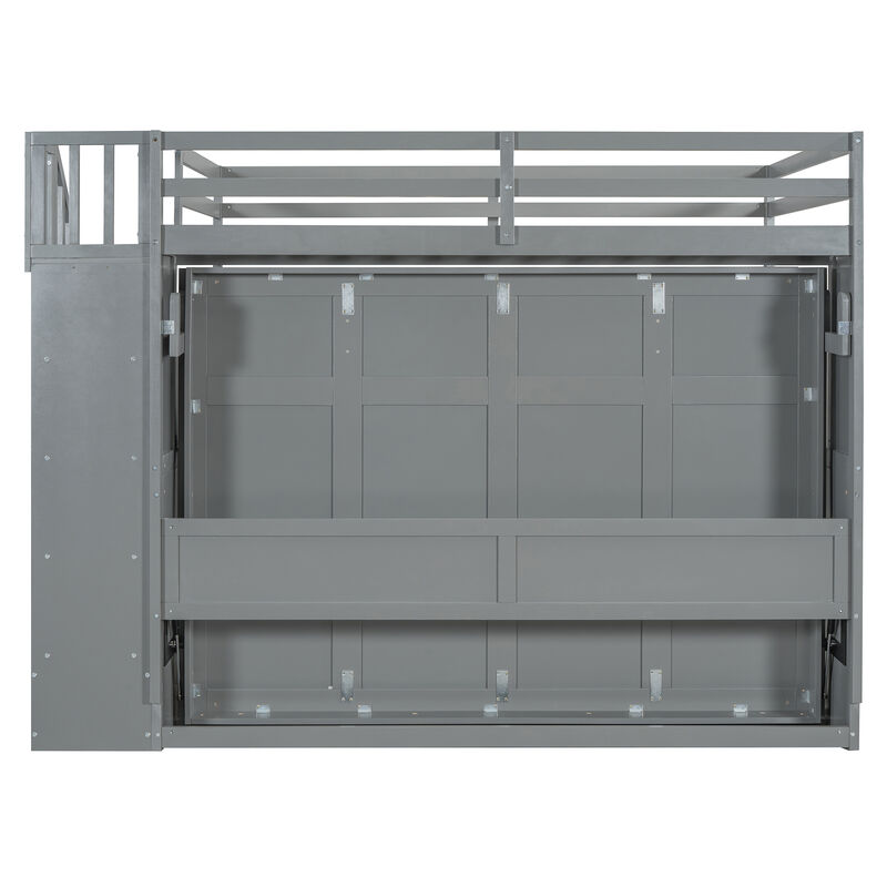 Merax Murphy Bed Loft Bed with Ample Storage