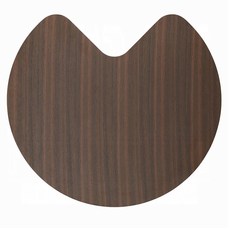Yex Coffee Table, 35 Inch Curved Top with Pedestal Legs, Smoked Oak Brown image number 4