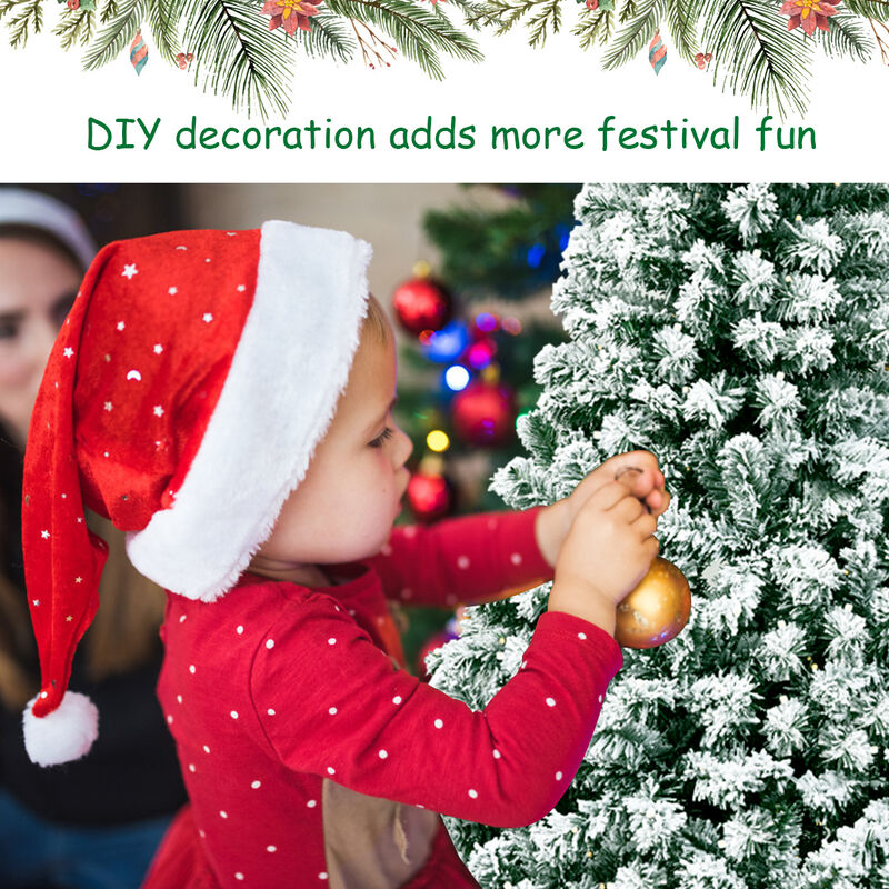 Pre-Lit Premium Snow Flocked Hinged Artificial Christmas Tree