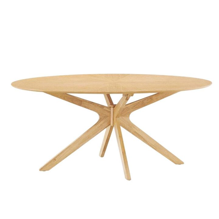 Black Oval Wood Dining Table, Modern Style, Seats 8