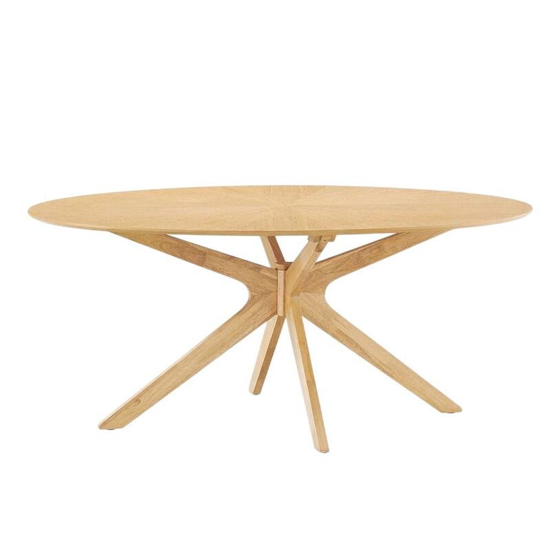 Black Oval Wood Dining Table, Modern Style, Seats 8 image number 0