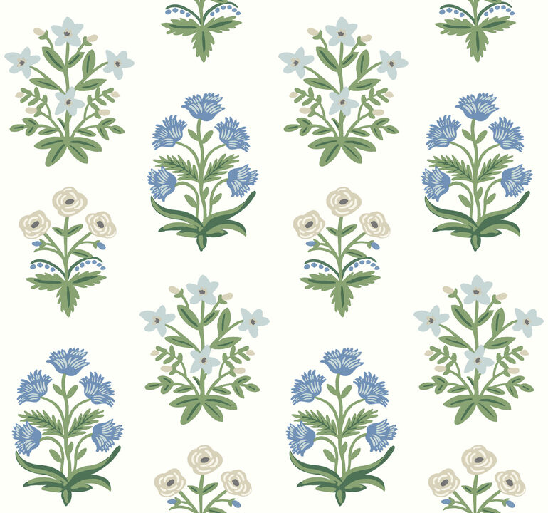 Mughal Rose White & Purple Wallpaper