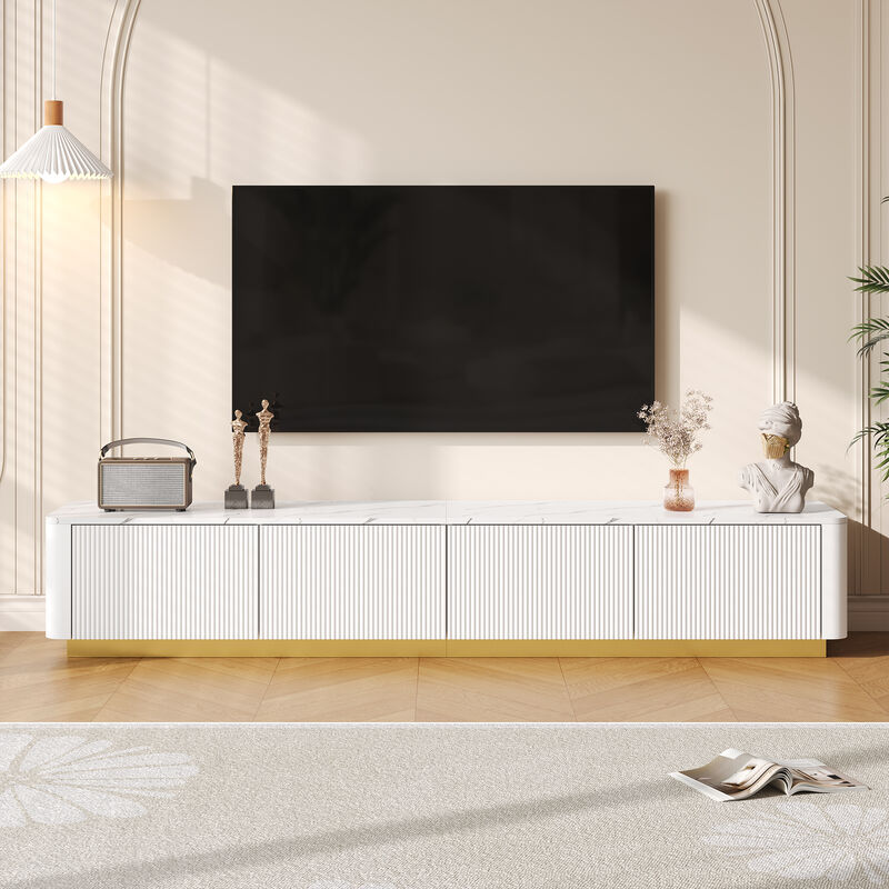 Merax Luxury Fluted TV Stand for TVs