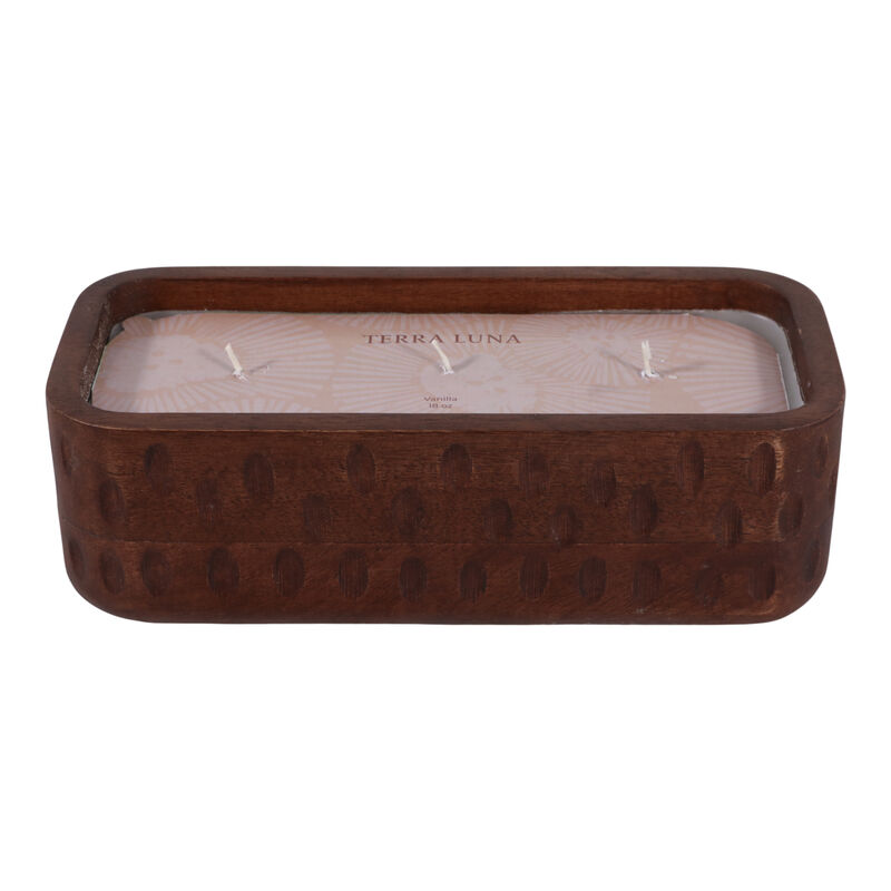 Vanilla Hammered Wood Candle image number 0