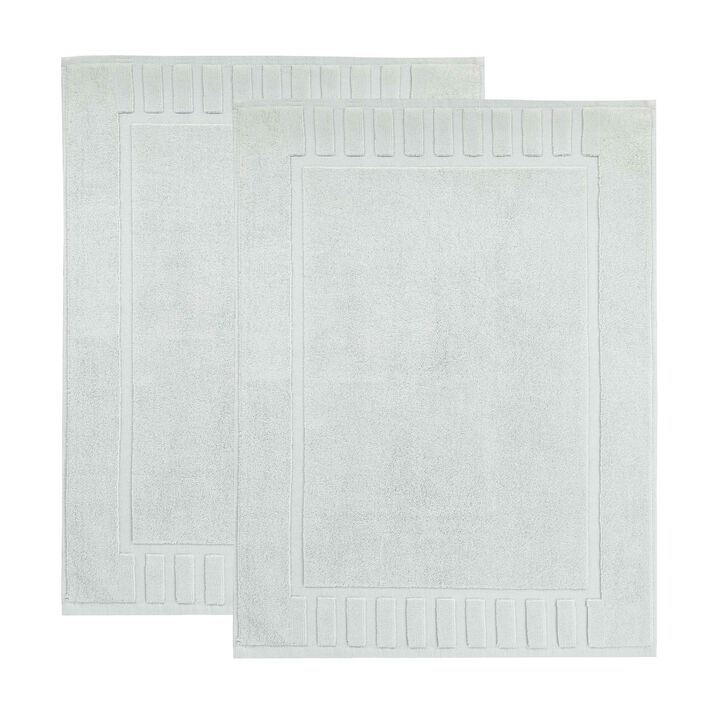 Modern Absorbent Cotton Bath Mat Set of 2 with Washable Fabric