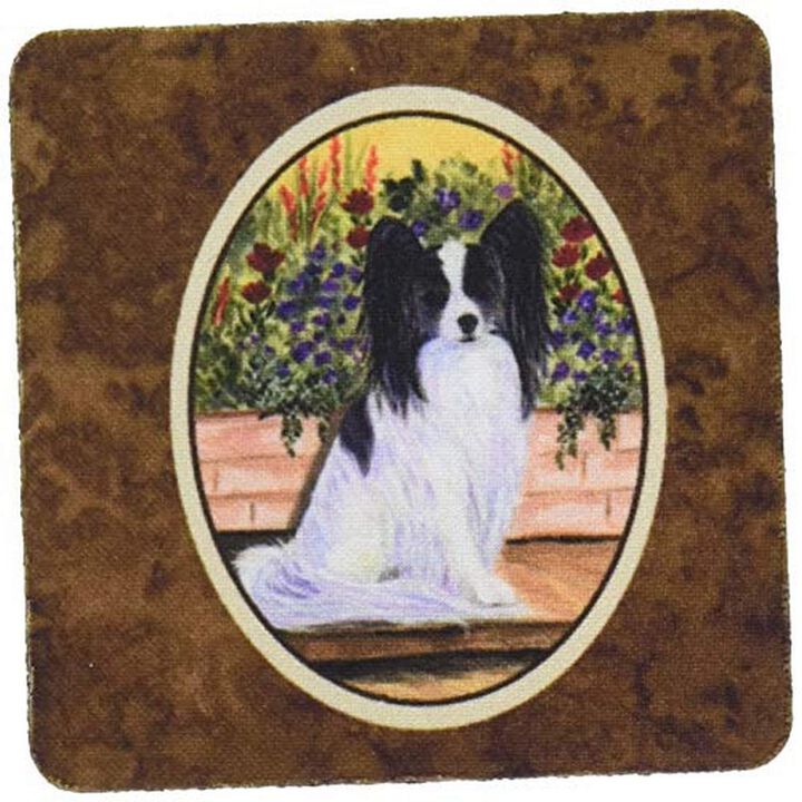 Caroline's Treasures SS8210FC Papillon Foam Coasters (Set of 4), 3.5 H x 3.5 W, Multicolor
