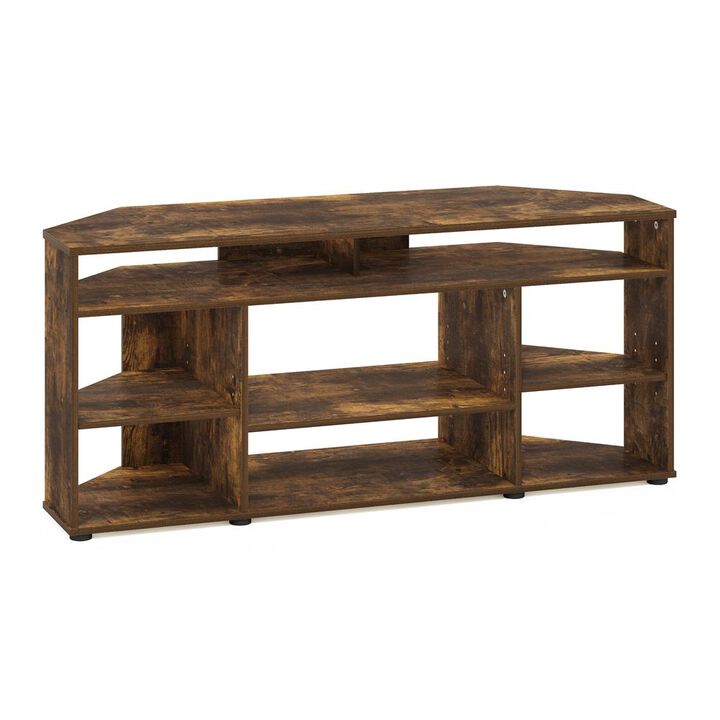 Jensen Corner TV Stand TV up to 55 Inches, Amber Pine