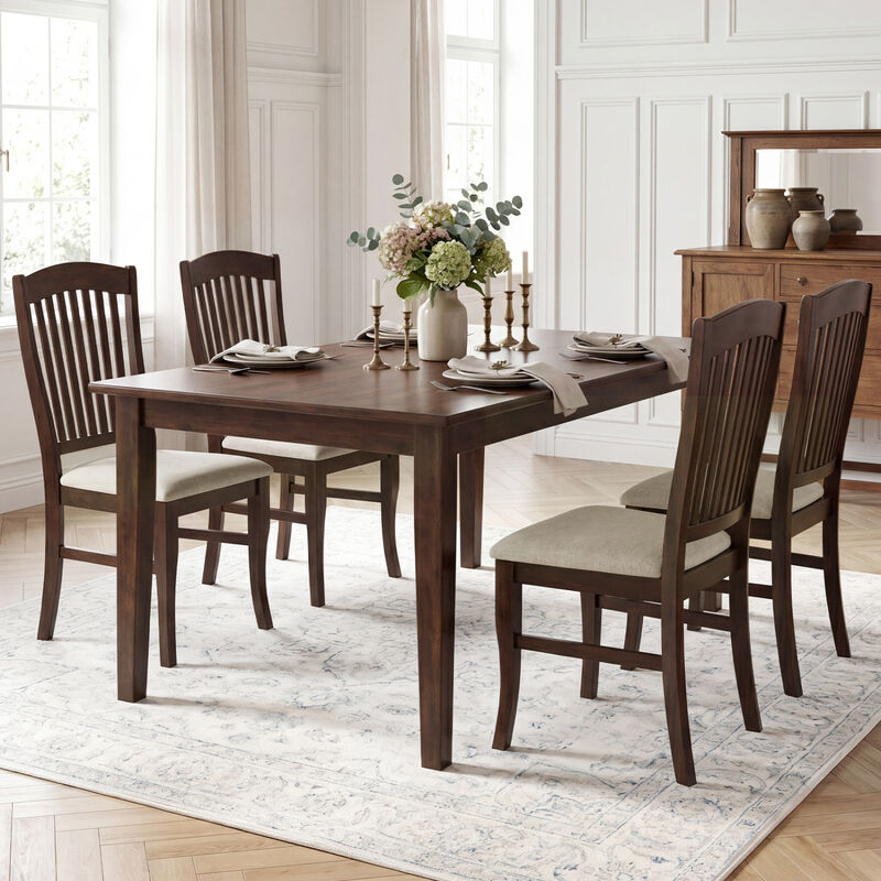 Set of 4 Dining Side Chairs with Rubber Wood Frame and Padded Seats image number 3