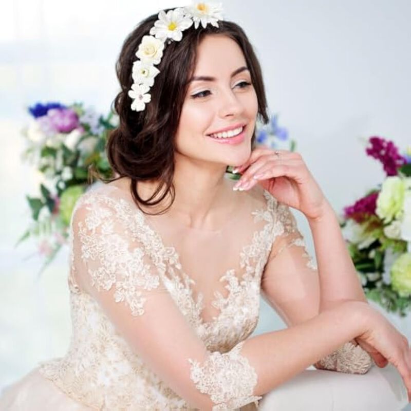 48 Piece White Artificial Daisy Flower Heads Wedding Centerpiece Decor image number 3