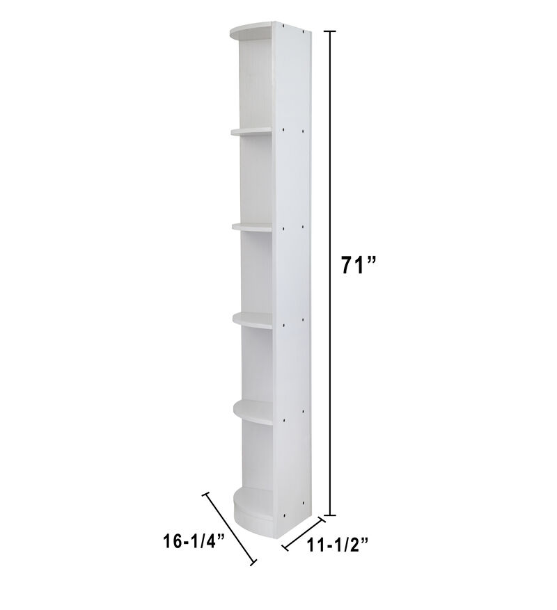 White 5 Tier Corner Bookcase Wooden Display Shelf Storage Rack Multipurpose Shelving Unit
