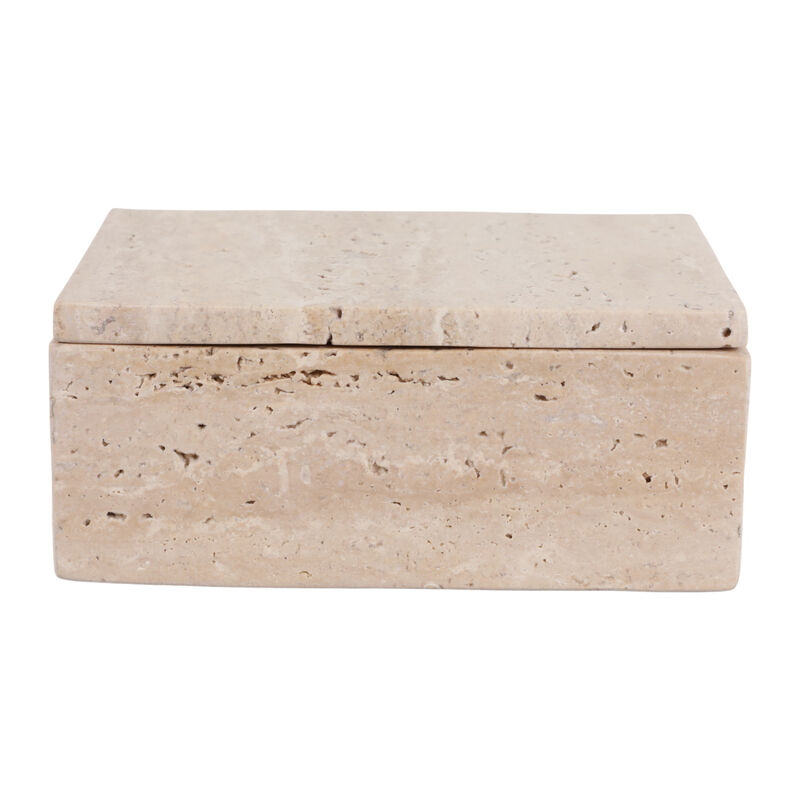7" Travertine Box, Tan image number 0