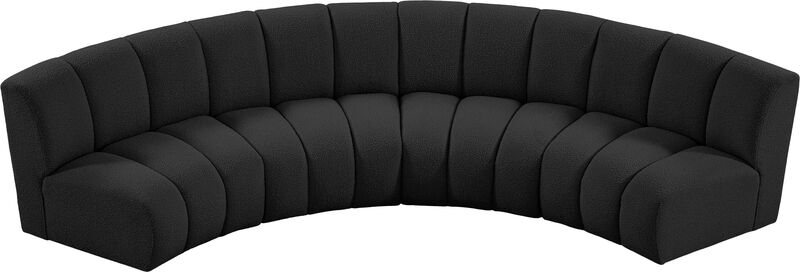 Meridian Furniture Infinity Black Boucle Fabric 4pc. Modular Sectional image number 5