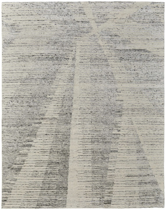 HomeRoots Abstract Hand Knotted Worn Faded Area Rug