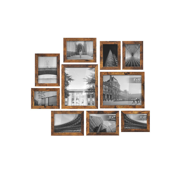 Set of 10 Collage Picture Frames for Wall Photo Display Decor