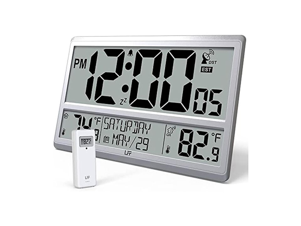 Atomic Temperature Never Needs Setting Wall Clock 5 Inch Outdoor Easy Read