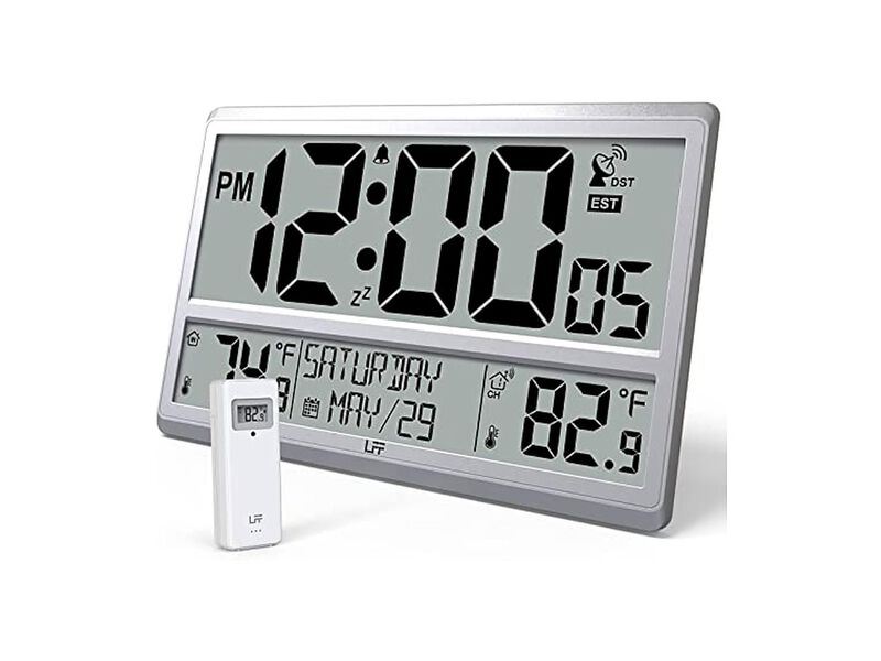 Atomic Temperature Never Needs Setting Wall Clock 5 Inch Outdoor Easy Read image number 0