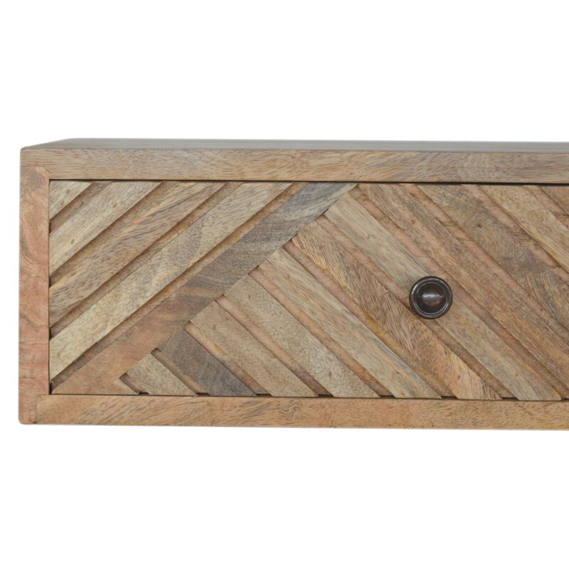 Artisan Furniture Solid Wood Floating Line Carved Nightstand