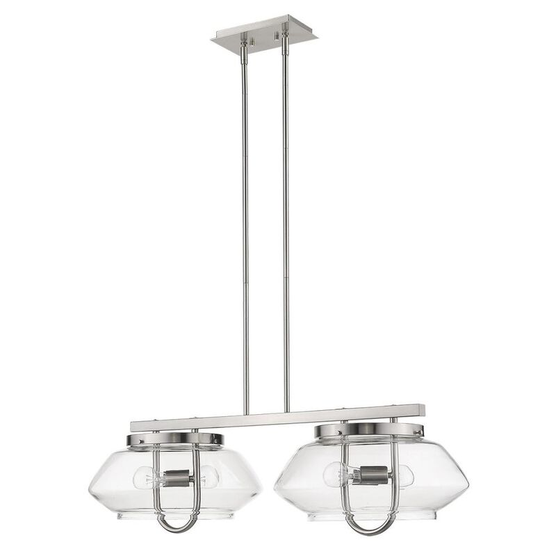 Hivvago Garner 4-Light Satin Nickel Island Pendant