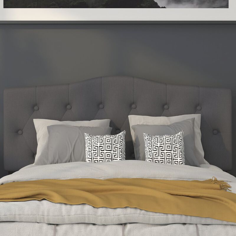 Flash Furniture Tufted Upholstered Full Size Headboard in Dark Gray Fabric image number 7