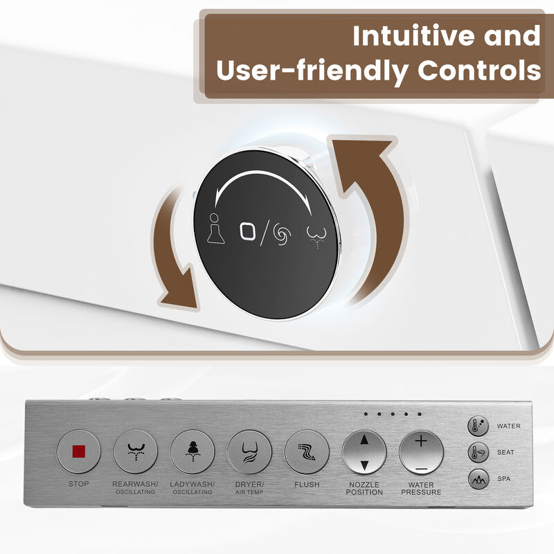 Smart Toilet with Full Automation, Square Design, Radar and Foot Sensors, and Instant Heating image number 7