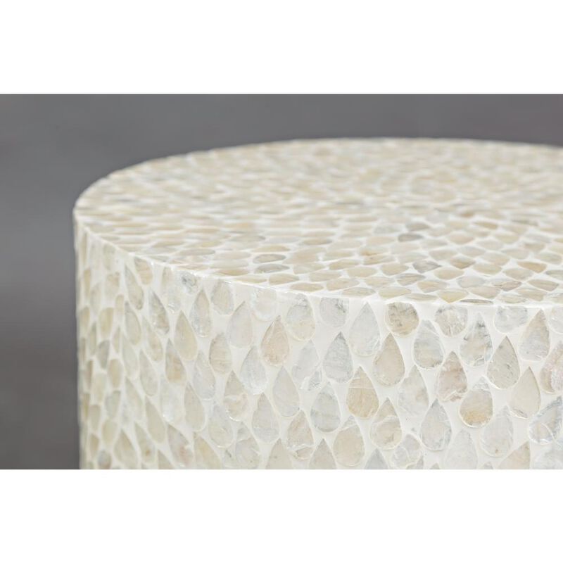 Jofran Round Terrazzo Handcrafted Capiz Shell Accent Table image number 4