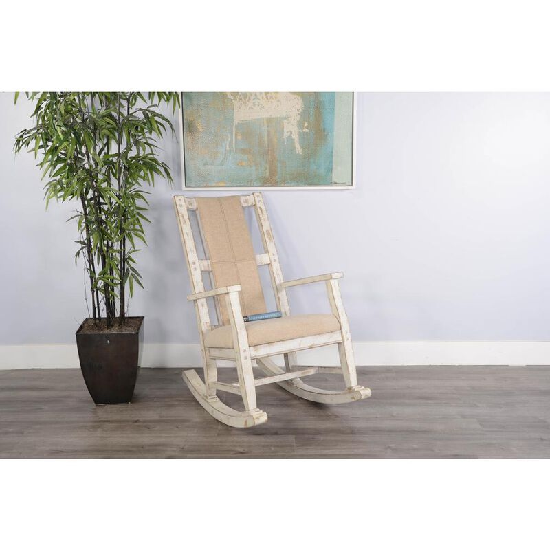 Sunny Designs White Sand Rocker, Cushion Seat & Back