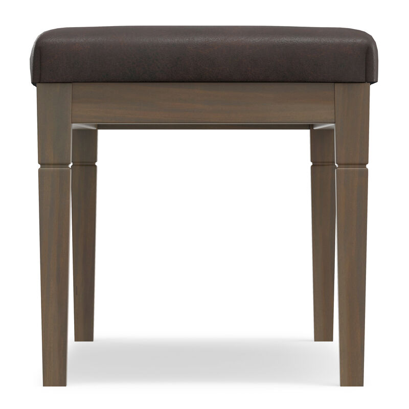 Waverly Tufted Ottoman Bench in Distressed Brown Faux Leather image number 4