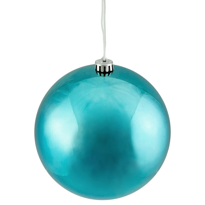 Turquoise Blue Shatterproof Shiny Christmas Ball Ornament 8" (200mm)