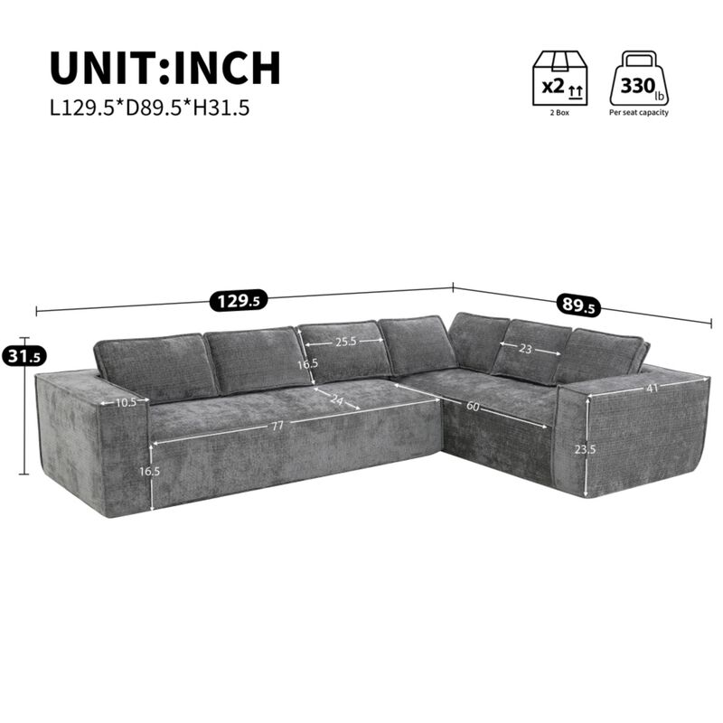 Fatbag Block Modular L-Shaped Sectional Sofa image number 9
