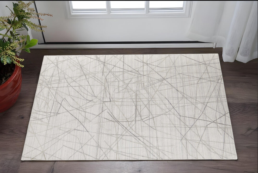 HomeRoots Abstract Hand Woven Area Rug