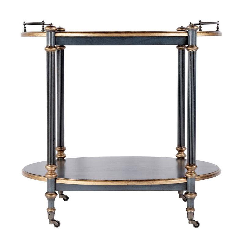 Butler Specialty 31 in. W Rectangular Wood 2 Tier Bar/Serving Cart on Casters, Pastel image number 2