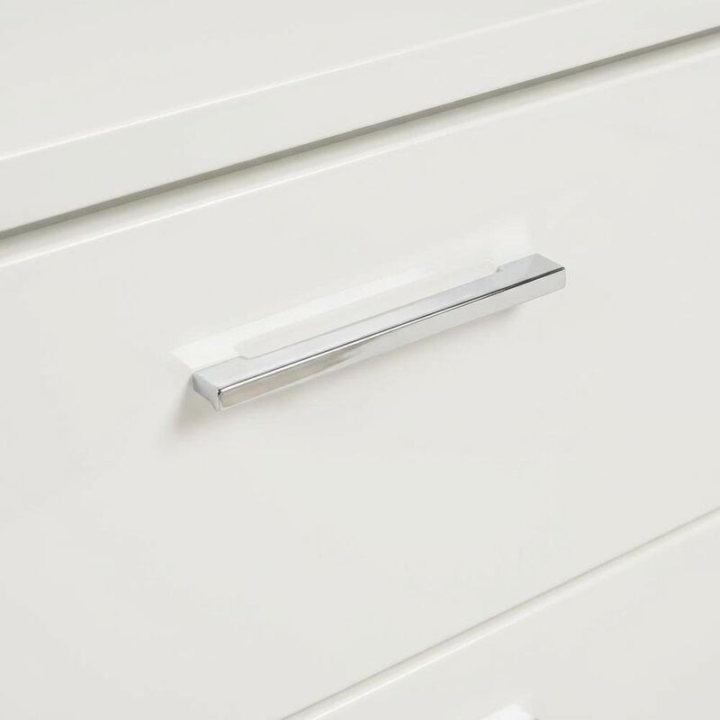 FurniFact White Solid Wood Nightstand with 2 Drawers for Bedroom Decor image number 3