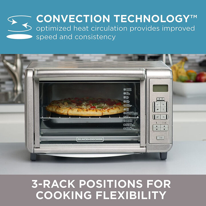 Black and Decker 6 Slice Dining In Digital Countertop Oven in Silver