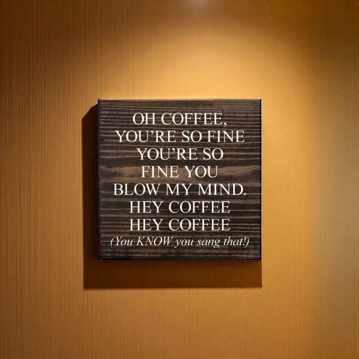 Funny Coffee Quote Wood Sign Wall Decor for Kitchen Coffee Bar