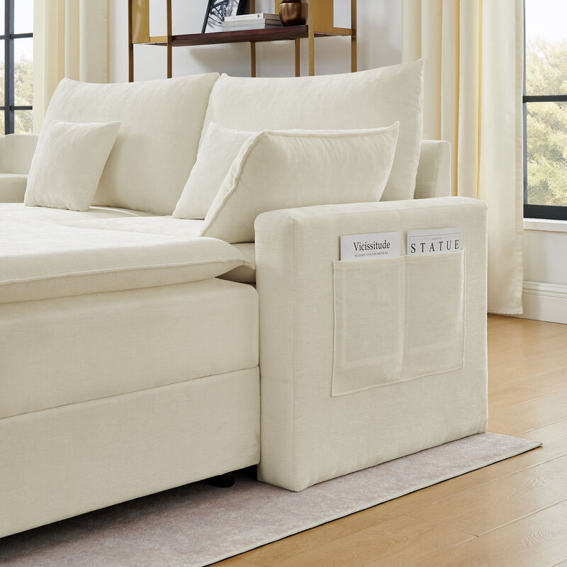 Gukkok 143.8" Spacious U-Shaped Modular Sectional Sofa image number 6
