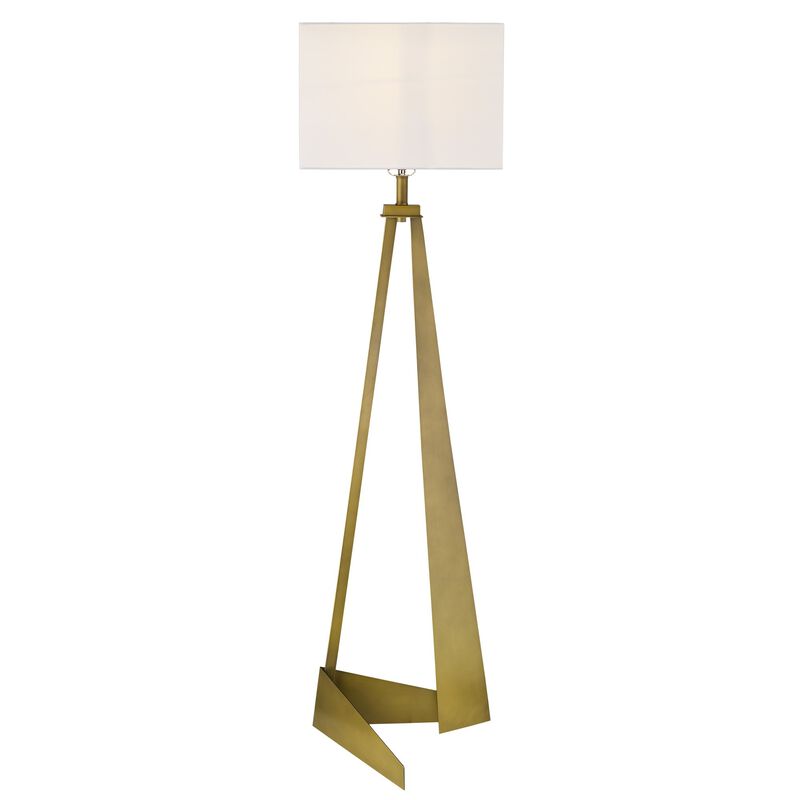 Hivvago 60" Floor Lamp With White Fabric Novelty Shade