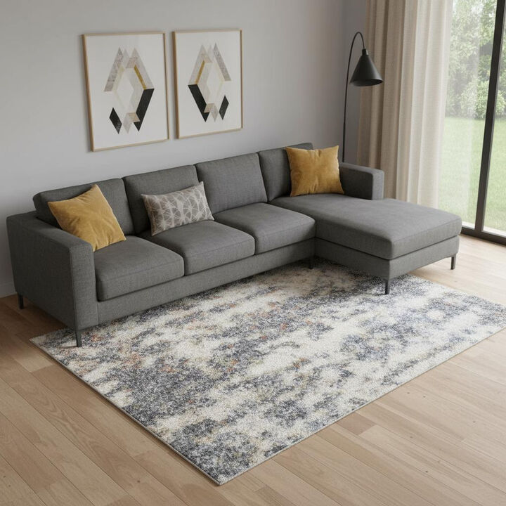 HomeRoots Abstract Power Loom Washable Area Rug